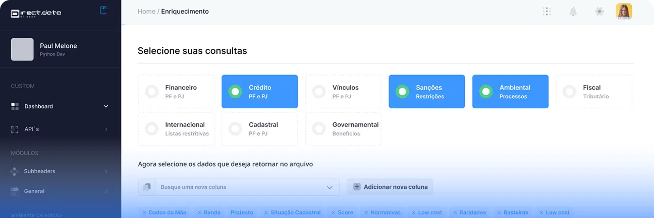 um printscreen da tela do produto enriquecimento