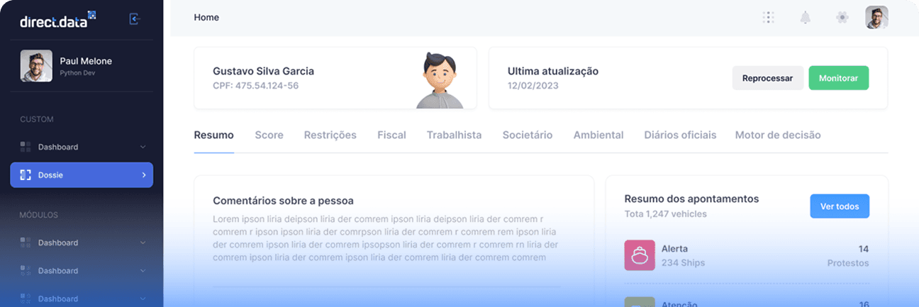 um printscreen da tela do produto Dossie